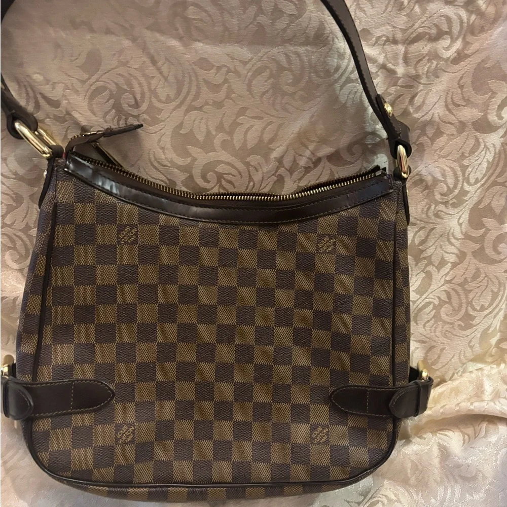 Brown Checkered Shoulder Bag - Picture 3 of 3